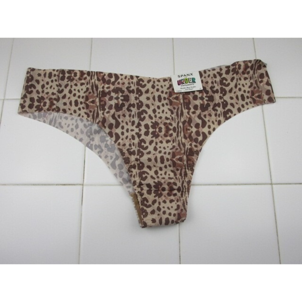 Spanx Under Statments Thong Naked Animal Print Smooth Womens 1X Underwear